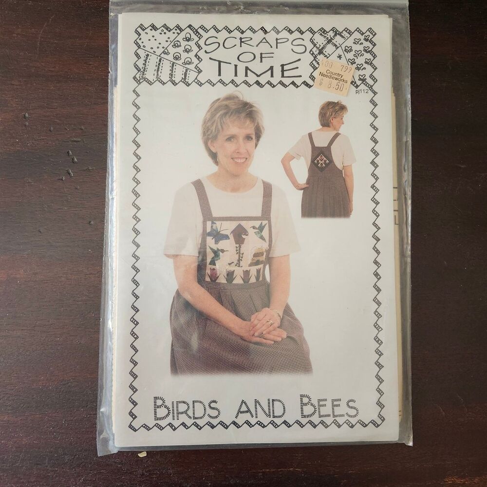Scraps of Time BJ112 Birds & Bees Jumper Apron Pattern XS–S Quilted Folk Art